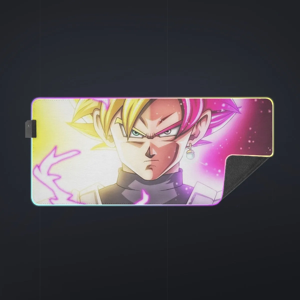 DBZ Goku God Half Rose and Golden Portrait Dope Design cool LED Mouse Pad