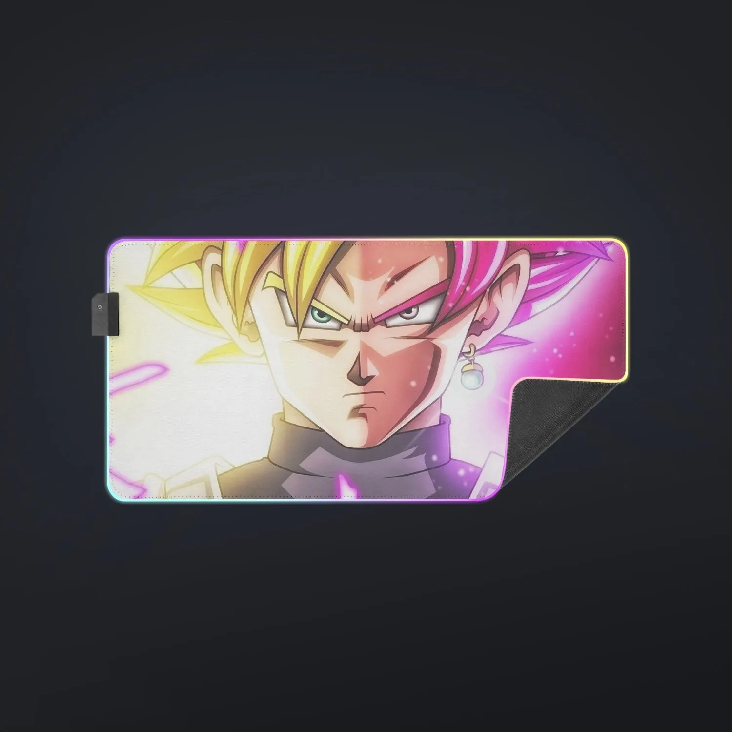 DBZ Goku God Half Rose and Golden Portrait Dope Design cool LED Mouse Pad