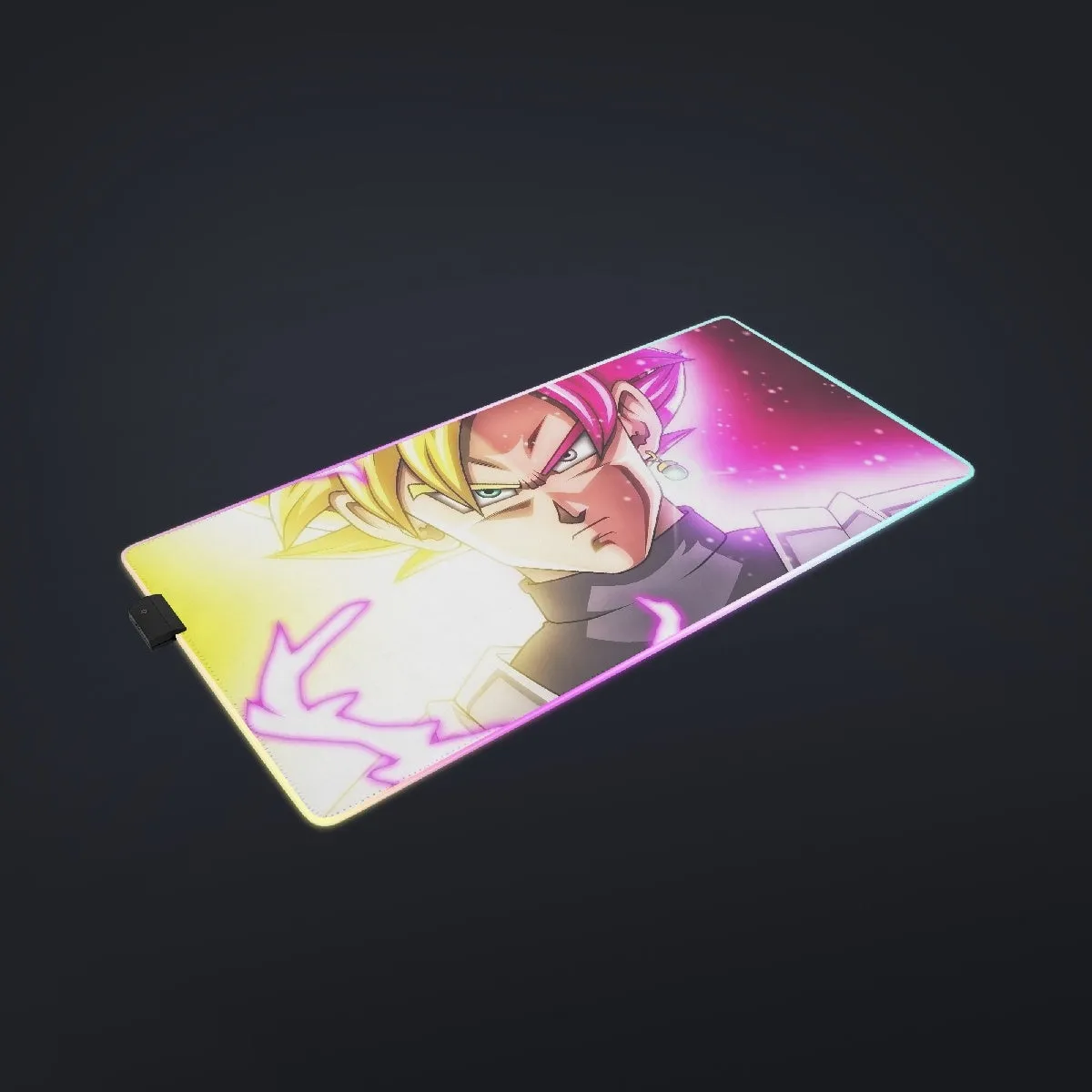 DBZ Goku God Half Rose and Golden Portrait Dope Design cool LED Mouse Pad