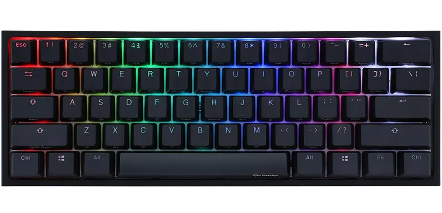 Ducky One 2 Mini Gaming Keyboard, Mx-Black, Rgb-Led, Black