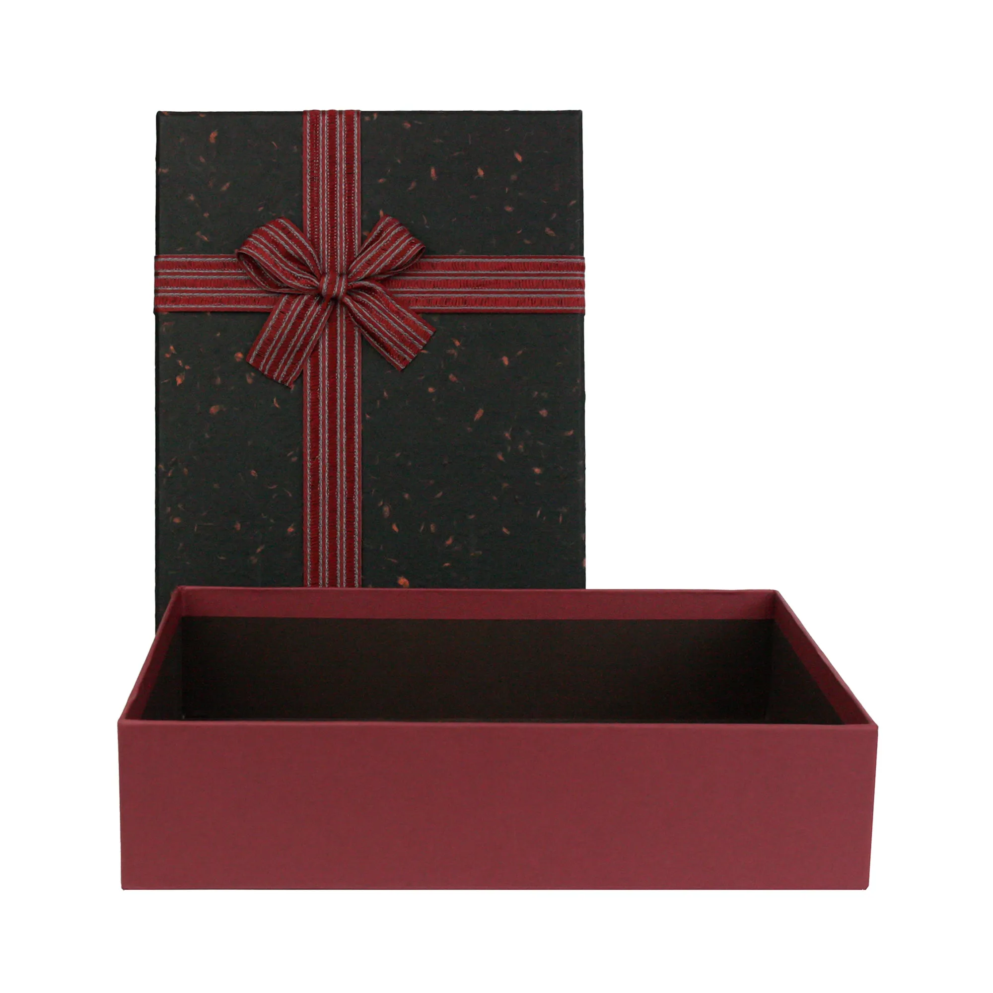 Elegant Burgundy/Black Gift Boxes - Set of 3 (Sizes Available)