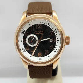 Elysee Automatic Black Leather/Brown Silicone Men Watch 28421