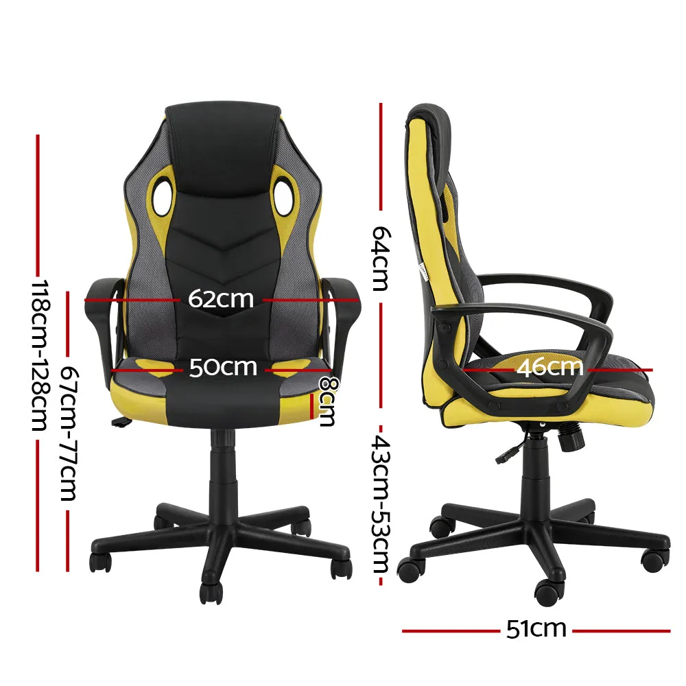 Ergonomic High-Back Gaming Office Chair, Yellow - Artiss