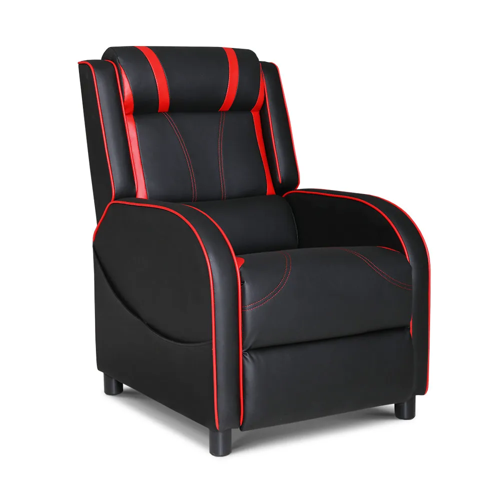 Ergonomic PU Leather Gaming Recliner Chair, Black - Artiss