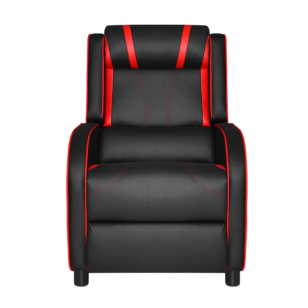 Ergonomic PU Leather Gaming Recliner Chair, Black - Artiss