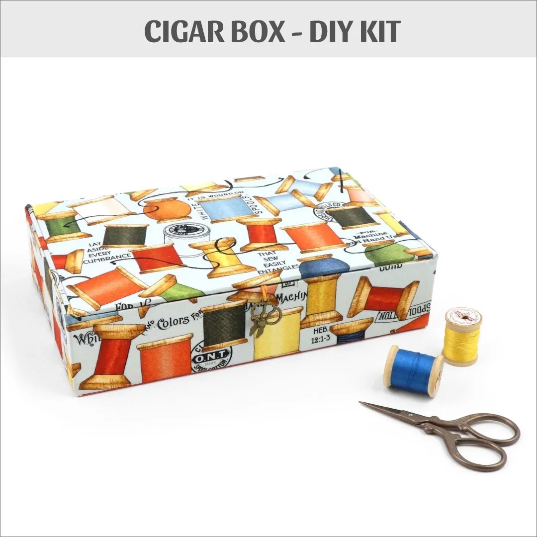 Fabric cigar box DIY kit, cartonnage kit 209