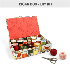 Fabric cigar box DIY kit, cartonnage kit 209