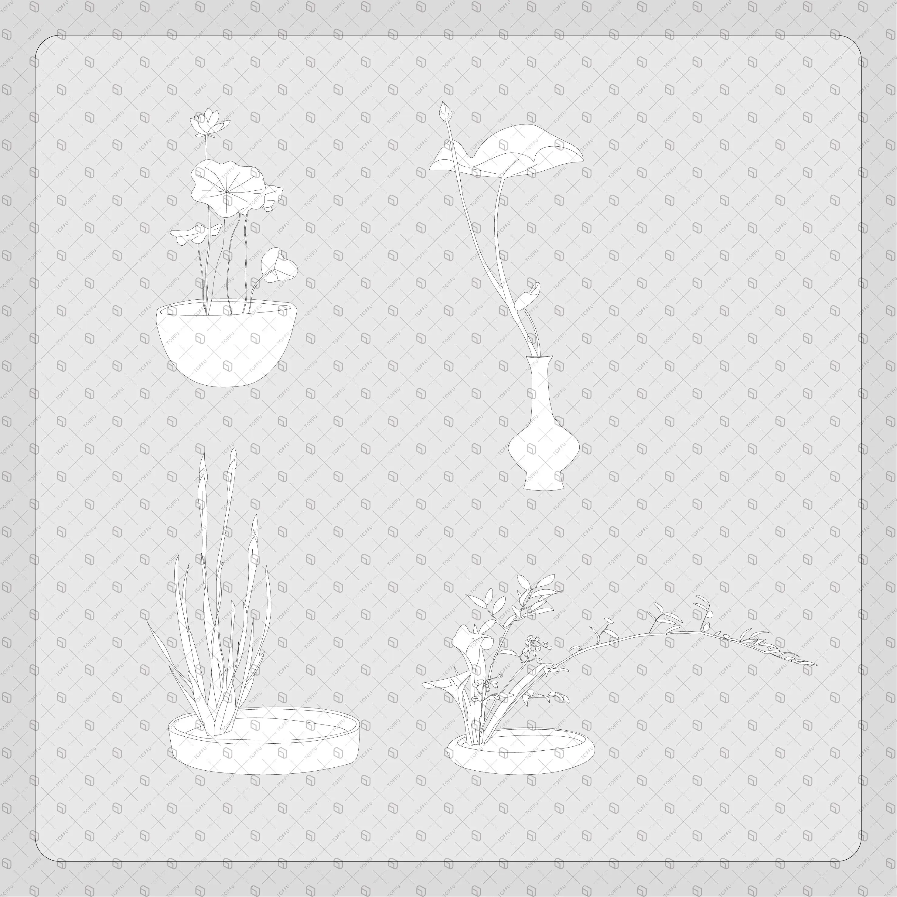 Flat Vector Ikebana