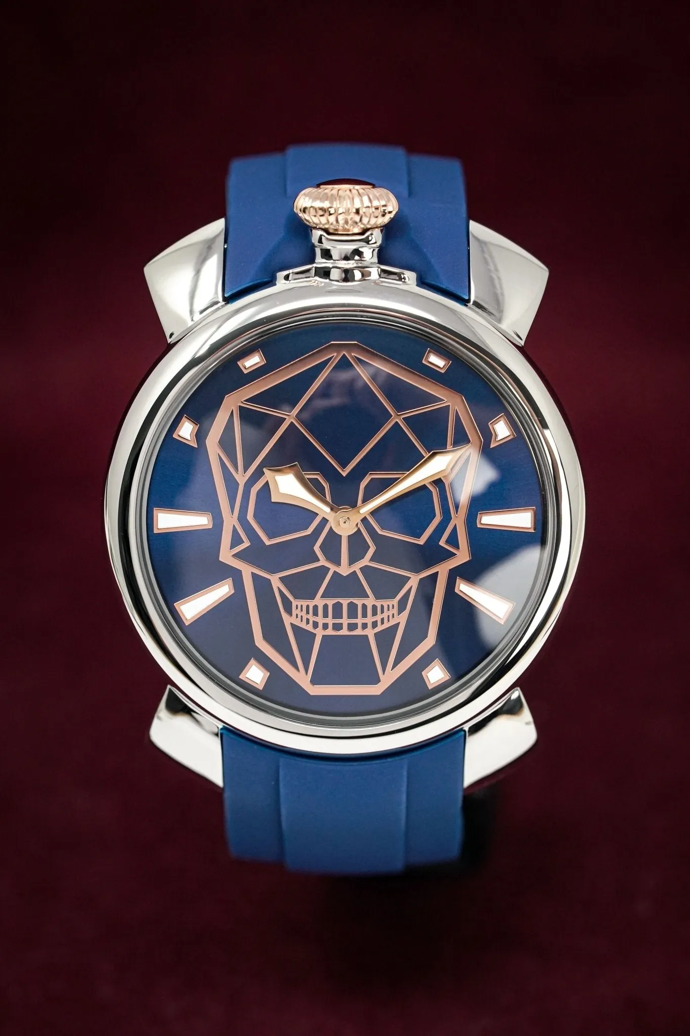 Gaga Milano Watch Slim 46 Bionic Skull Blue  5080.BS02