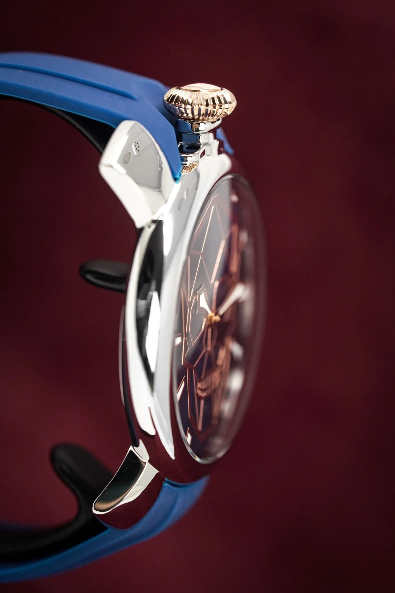 Gaga Milano Watch Slim 46 Bionic Skull Blue  5080.BS02