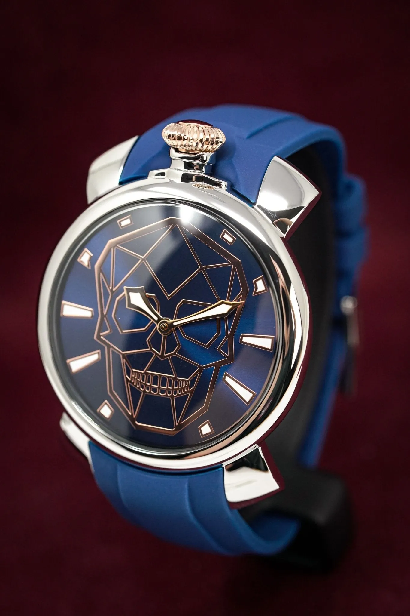 Gaga Milano Watch Slim 46 Bionic Skull Blue  5080.BS02