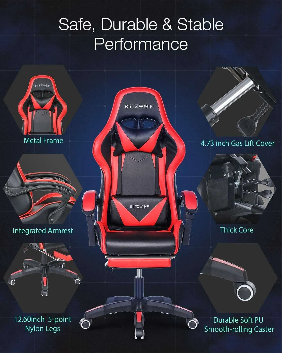 Gaming Chair  Ergonomic Design 150°Reclining