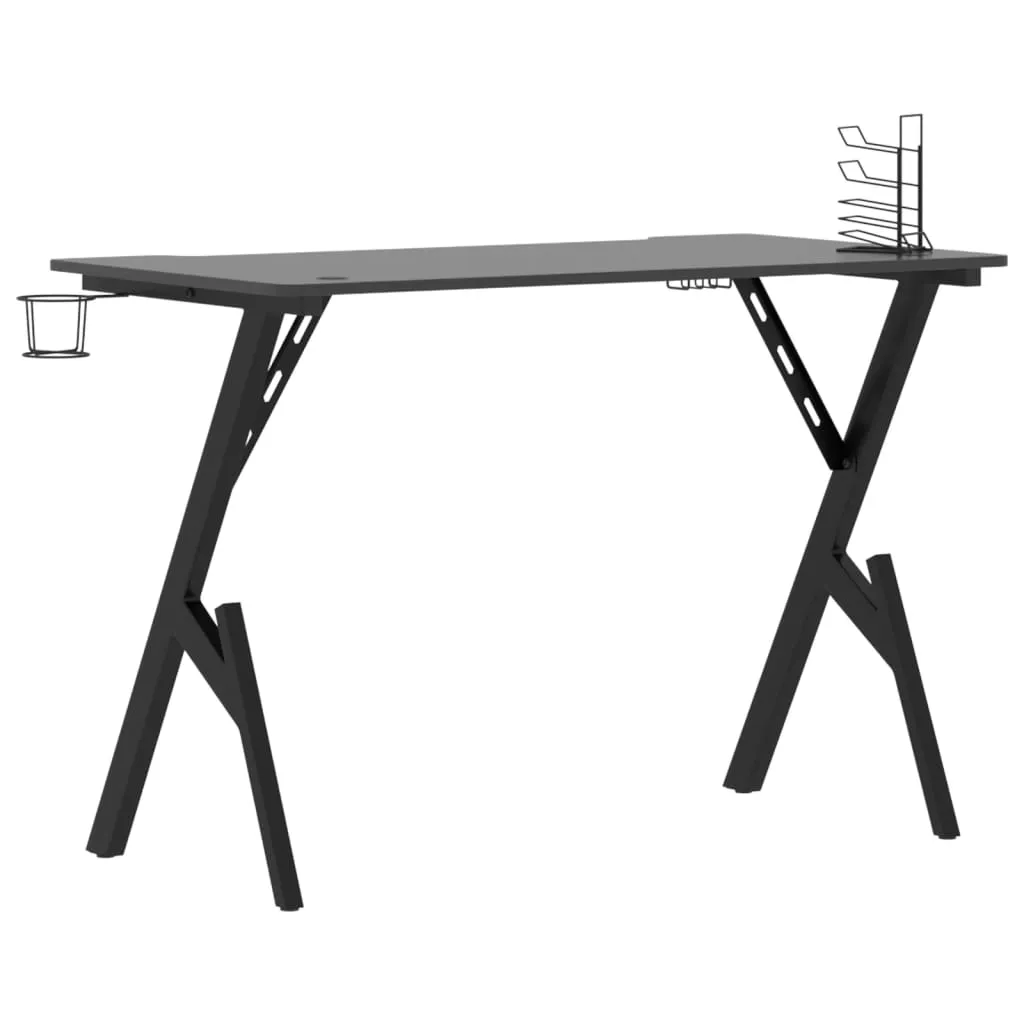 Gaming Desk with Y Shape Legs Black 110x60x75 cm