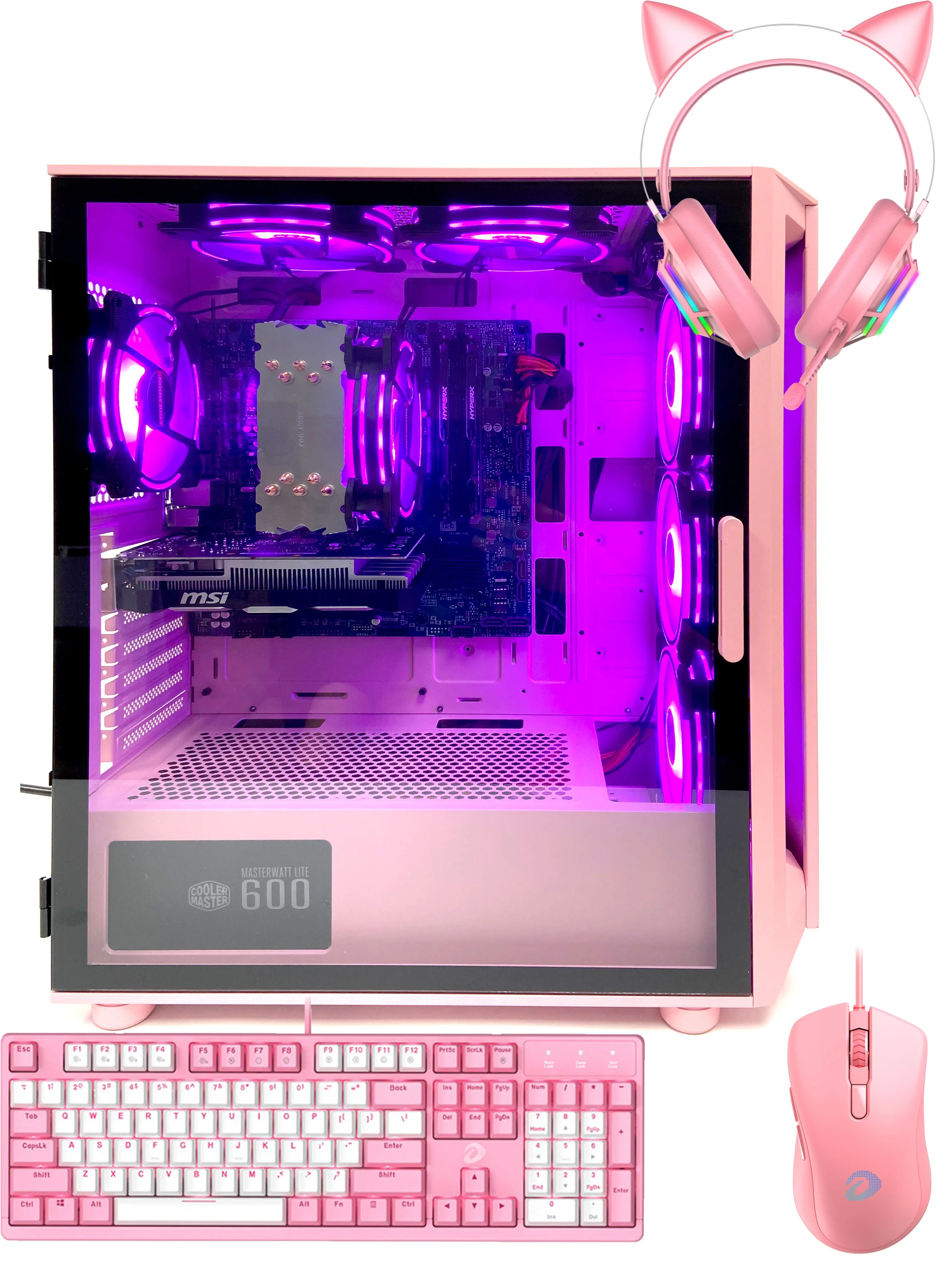 Gaming Pink Setup Desktop Ryzen 7