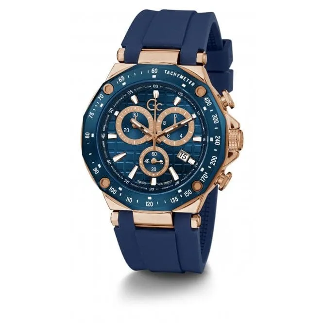 Gents Spirit Sport Blue Rose Gold Watch Y81007G7MF