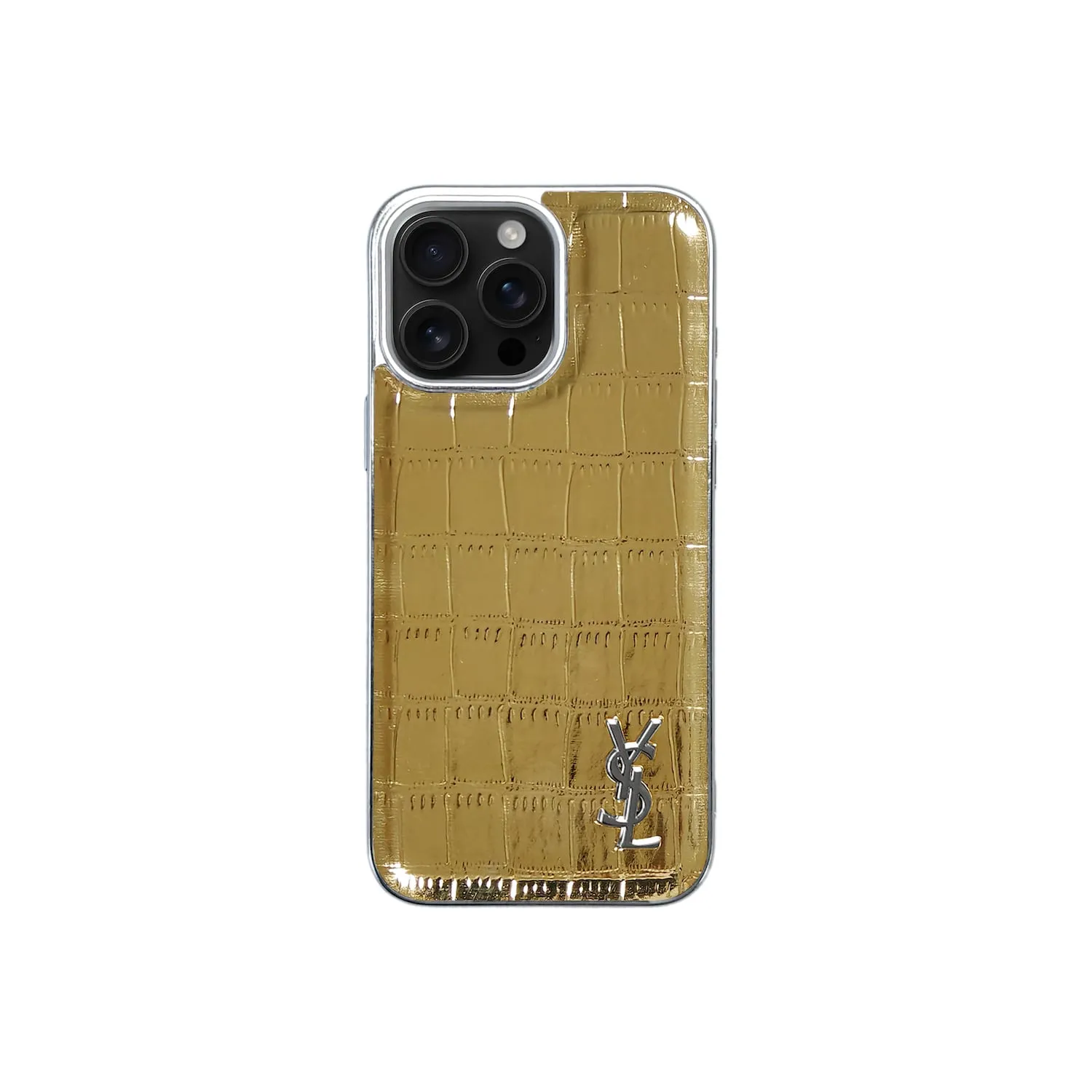 Gold YL Metallic x Leather iPhone Case