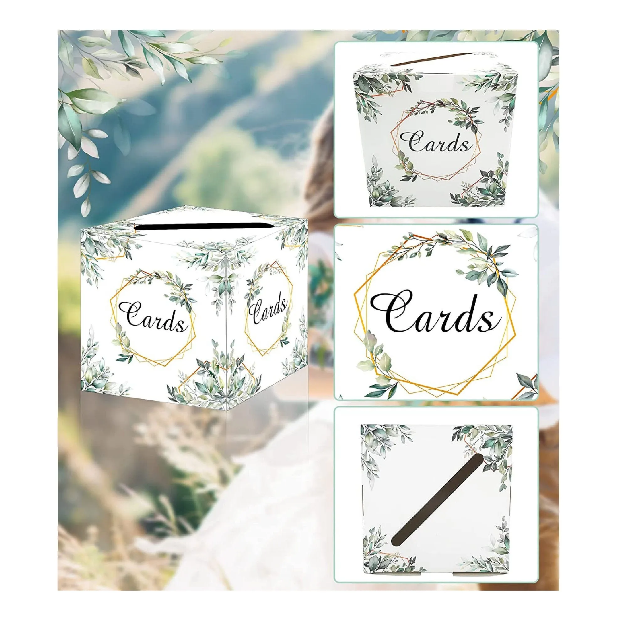 Greenery Card Box Floral Money Card Box Gift Card Box Holder Card Box Holder Wedding Reception