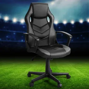 High-Back Grey Gaming Office Chair 360° Rotating - Artiss