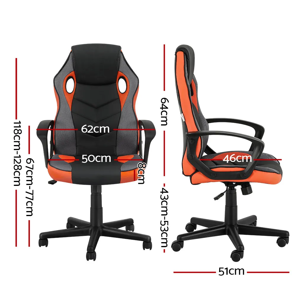 High-Back PU & Mesh Gaming Office Chair with Tilt - Artiss