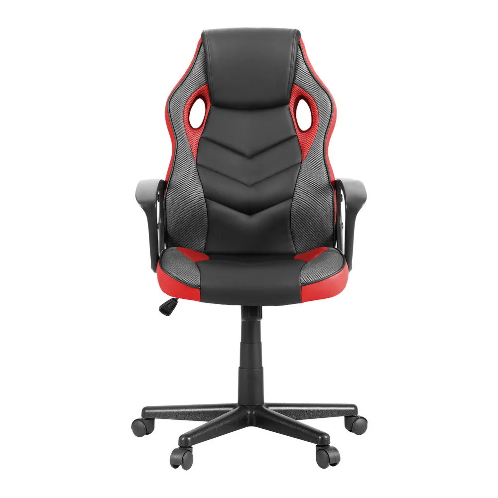 High-Back PU Leather Gaming Office Chair, Red - Artiss