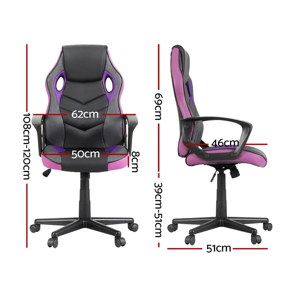 High-Back PU Leather Mesh Gaming Chair, Adjustable - Artiss