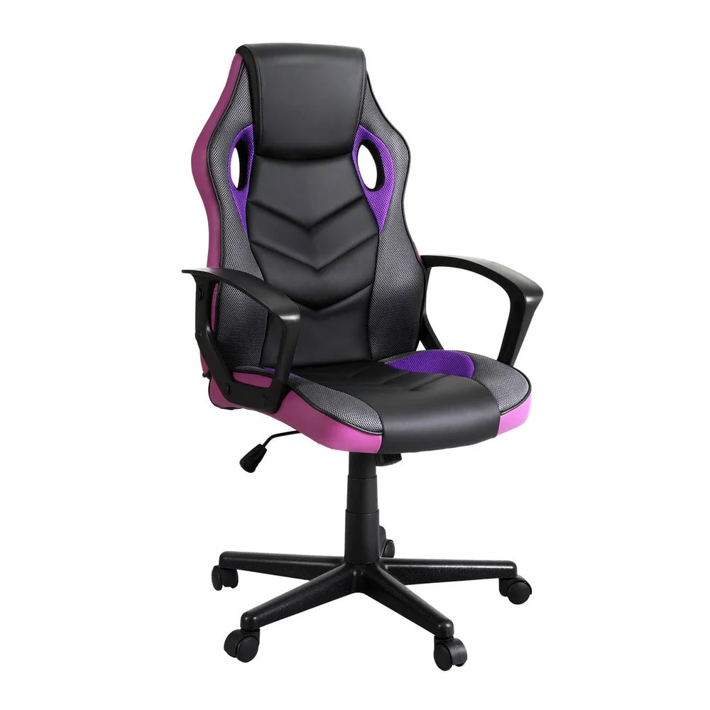 High-Back PU Leather Mesh Gaming Chair, Adjustable - Artiss