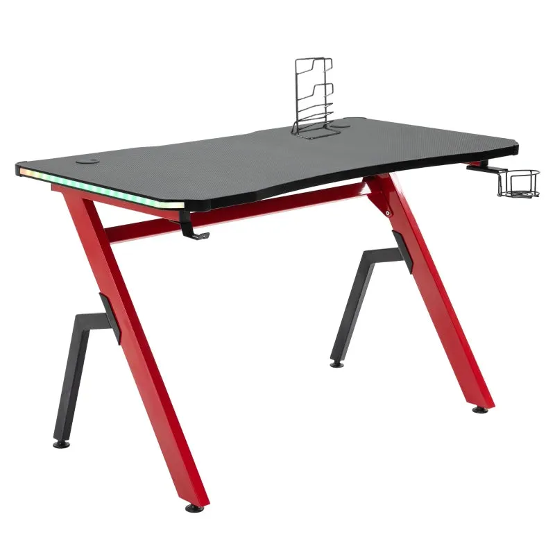 HOMCOM Racing Style Gaming,  home or Office Desk-  Black and Red