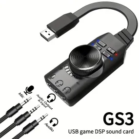 Immersive Gaming Experience External USB 7.1 Channel Computer Game Audio Card