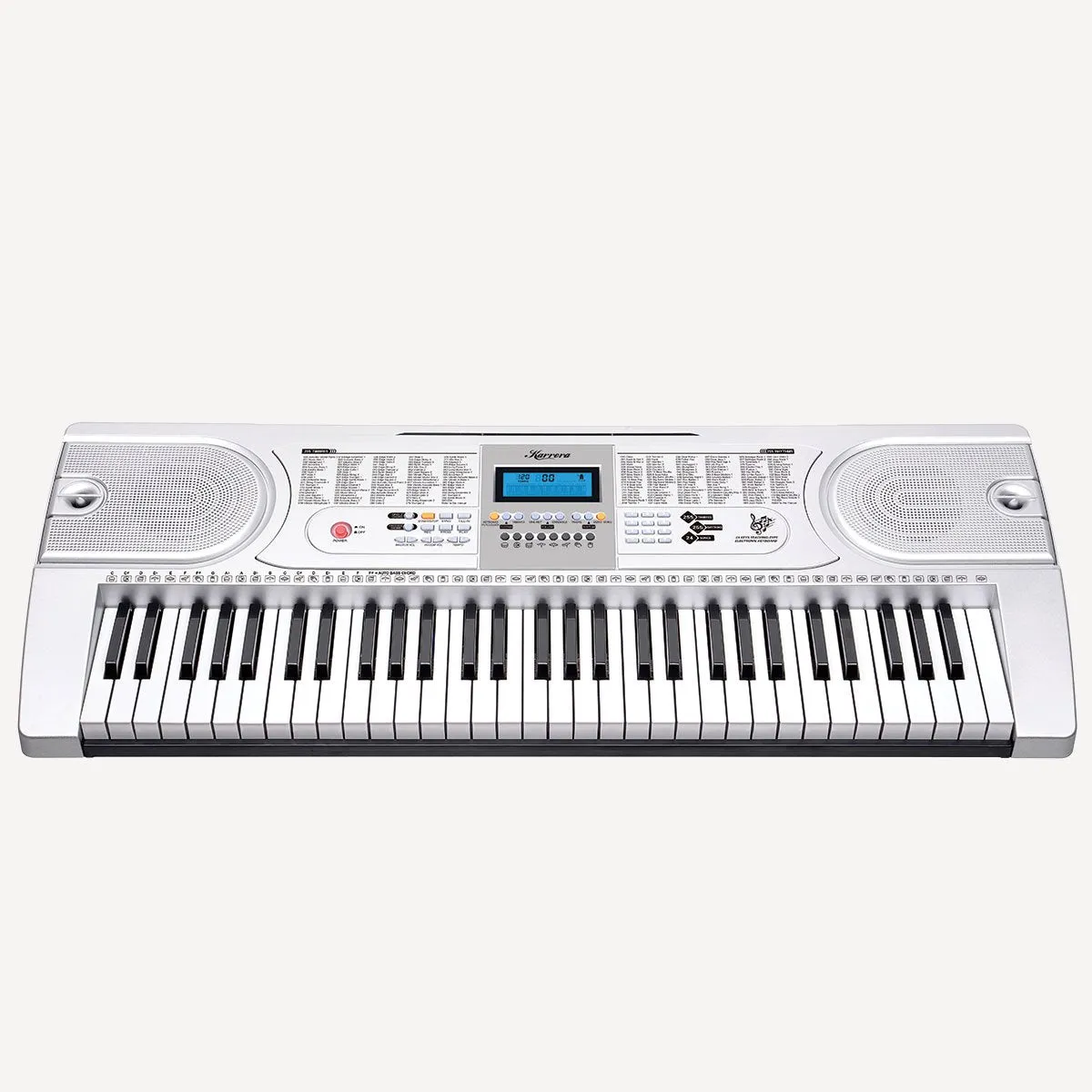 Karrera 61-Key Electronic Keyboard Piano with Stand (Silver)