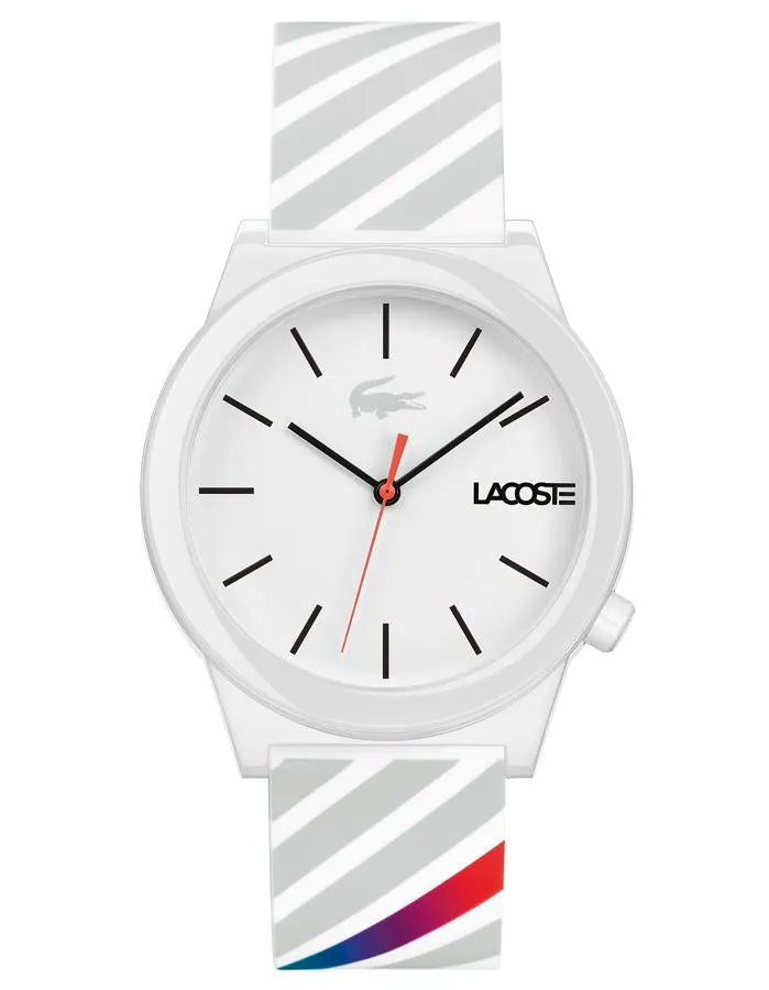 Lacoste Mens Motion Watch - TR90 Case - White Dial - White Silicone Strap