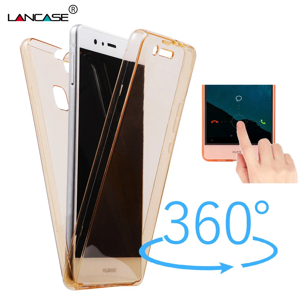 LANCASE for Huawei P8 lite P9 lite Case Silicone Clear TPU Full Body Touch Fundas Capa Cover for Huawei P8 Case Ultra Thin Coque