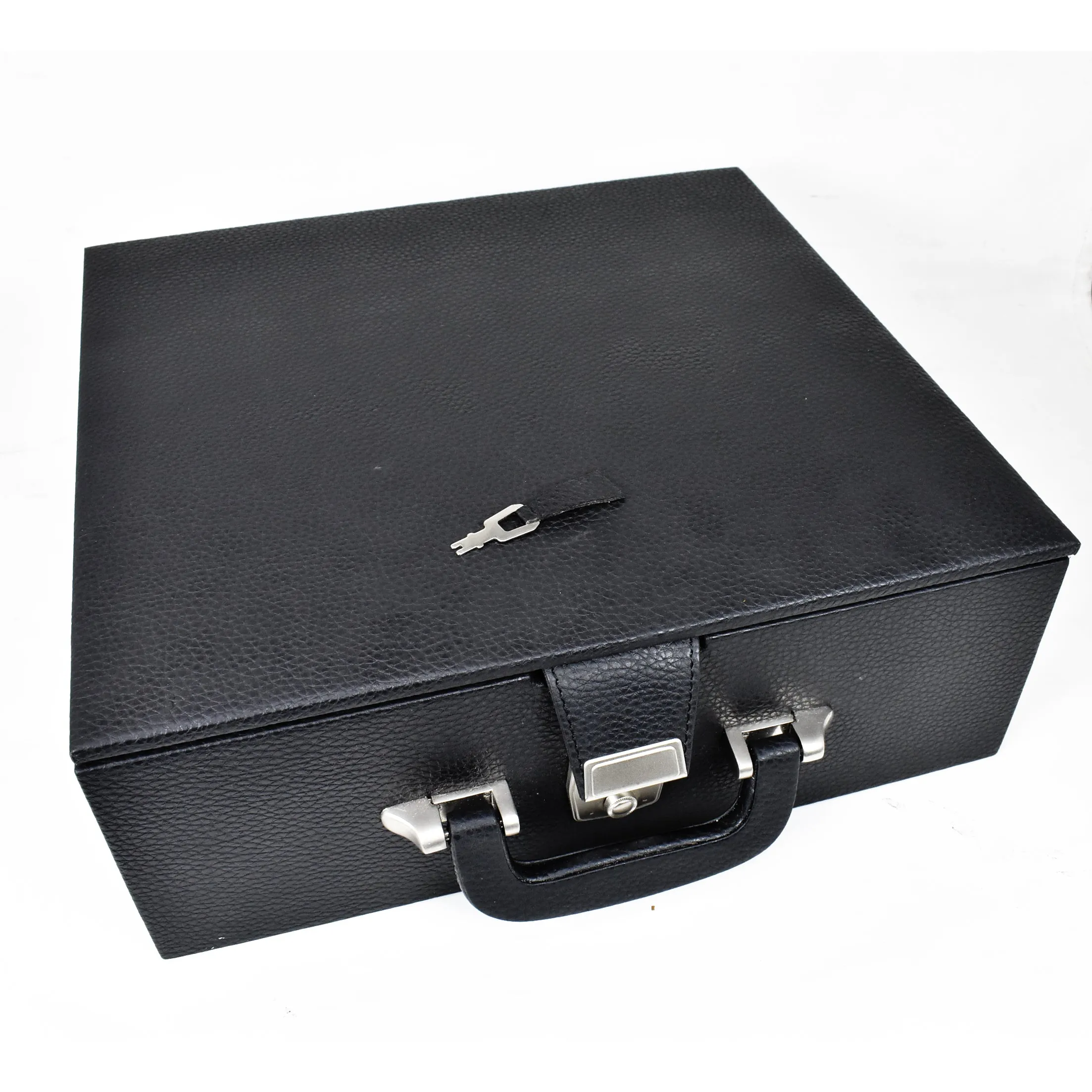 Leatherette Coffer Storage Box for Chess Pieces - 3.5" to 4.1" chessmen - with tray