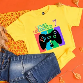 Level 7 Unlocked | 7th Birthday Gaming Theme T-Shirt