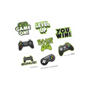 Level Up Gaming Tattoos 8pk