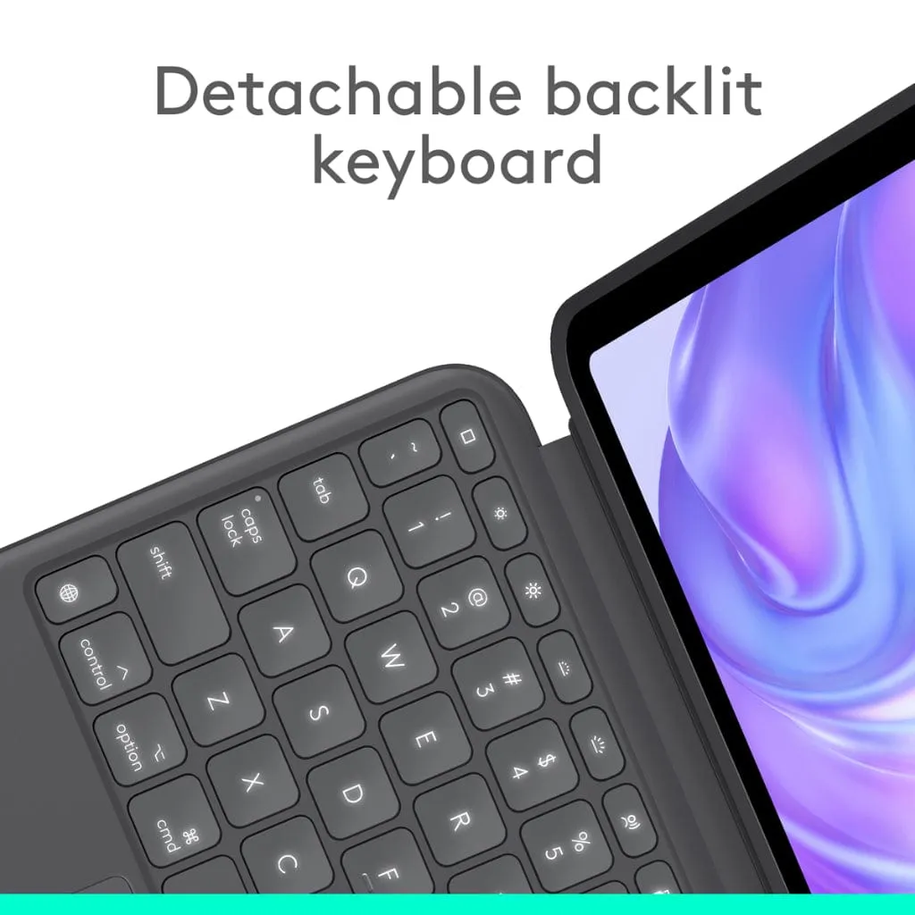 Logitech Combo Touch Backlit Detachable Keyboard Case with Trackpad for iPad Pro