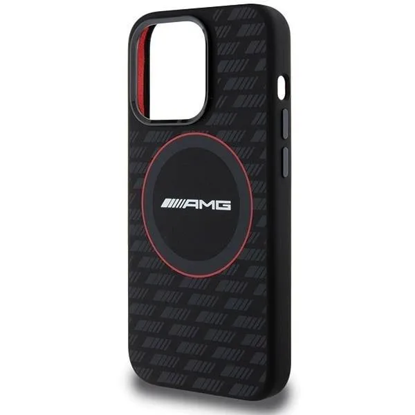 Mercedes AMG Carbon Pattern Liquid Silicone Case with MagSafe for iphone 15 Pro Max 6.7" Black - AMHMP15X23SMRK