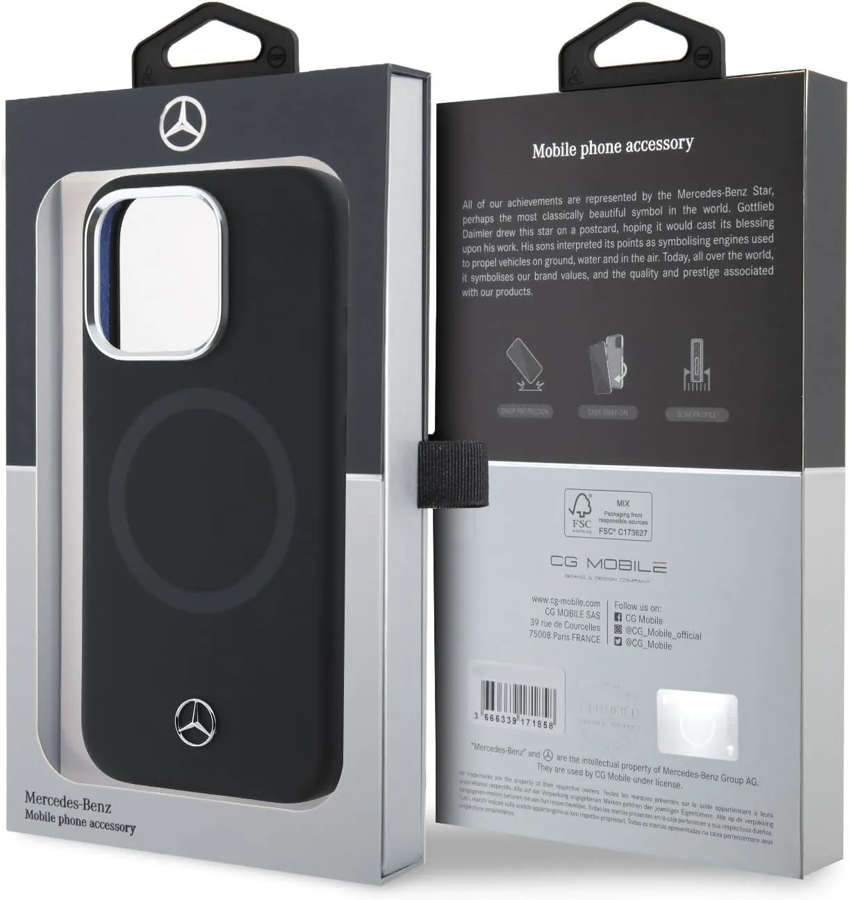 Mercedes Benz Silicone Tonal Logo Case with MagSafe for iPhone 16 Pro Max 6.9" Black - MEHMP16X23SUTTK