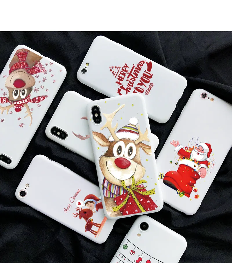 Merry Christmas Silicone Case For iPhone X 7 Plus 8 Xs Max XR New Year Reindeer Fundas For iPhone 6 6S 5 5S SE TPU Back Cover