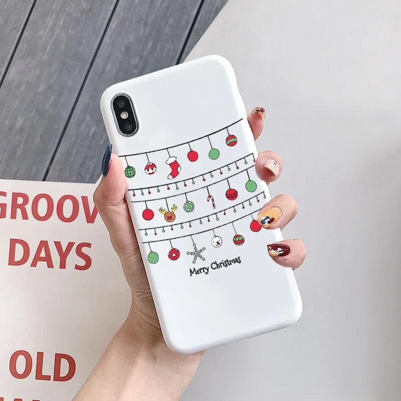 Merry Christmas Silicone Case For iPhone X 7 Plus 8 Xs Max XR New Year Reindeer Fundas For iPhone 6 6S 5 5S SE TPU Back Cover