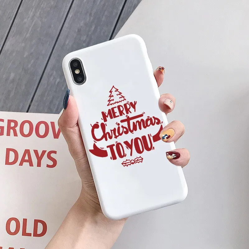 Merry Christmas Silicone Case For iPhone X 7 Plus 8 Xs Max XR New Year Reindeer Fundas For iPhone 6 6S 5 5S SE TPU Back Cover