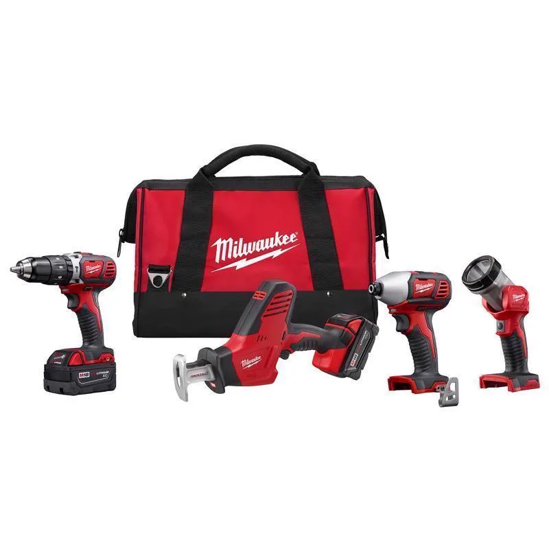 Milwaukee M18 Cordless Brushed 4 Tool Combo Kit 1