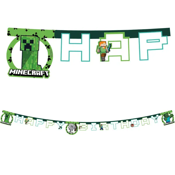 Minecraft Happy Birthday Banner