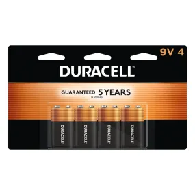 MN16RT4Z Duracell, MN1604 Alkaline Battery, 9V, Coppertop, 4PK