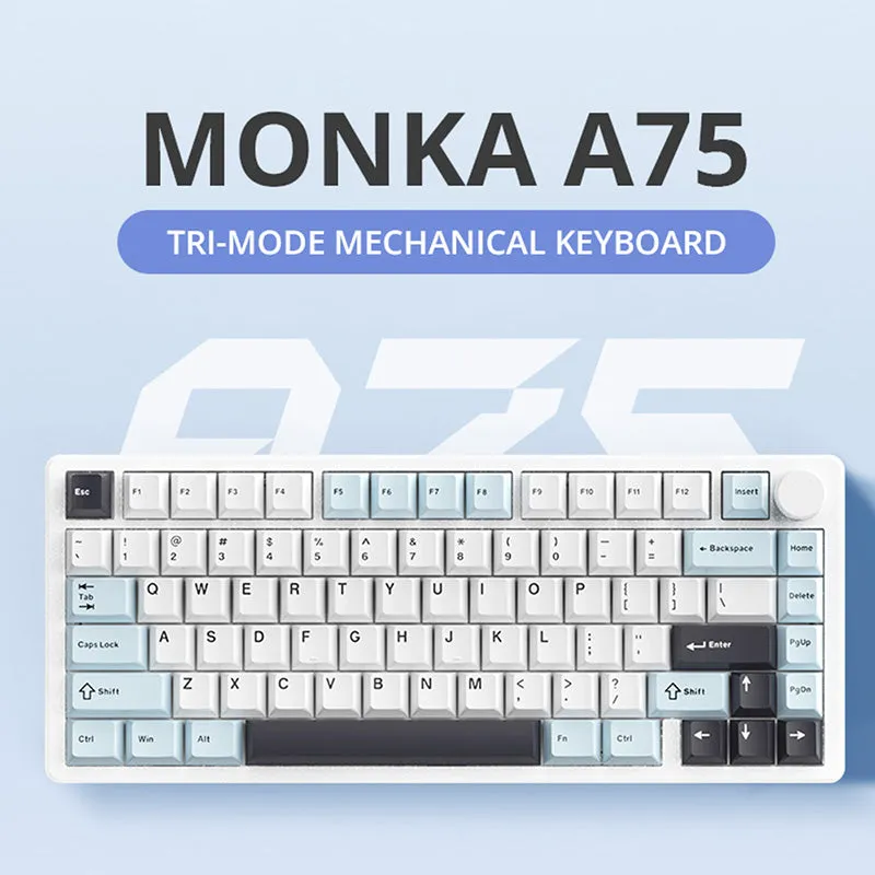 MONKA A75 Aluminum Tri-Mode Wireless Mechanical Keyboard