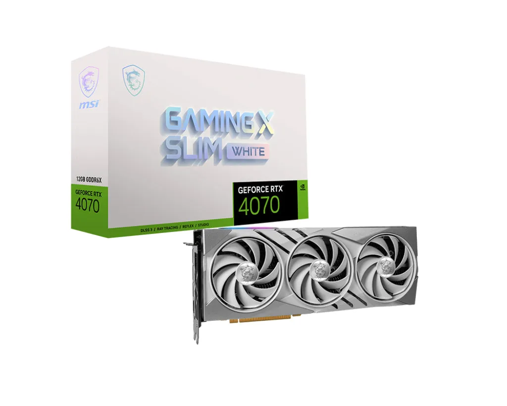 Msi Geforce Rtx 4070 Gaming X Slim White 12G - Graphics Card - Geforce Rtx 4070 - 12 Gb - White