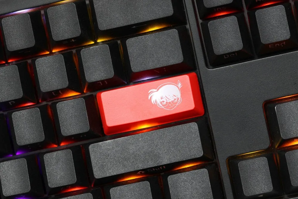 Novelty Shine Through Keycaps ABS Etched Detective Conan Theme enter backspace