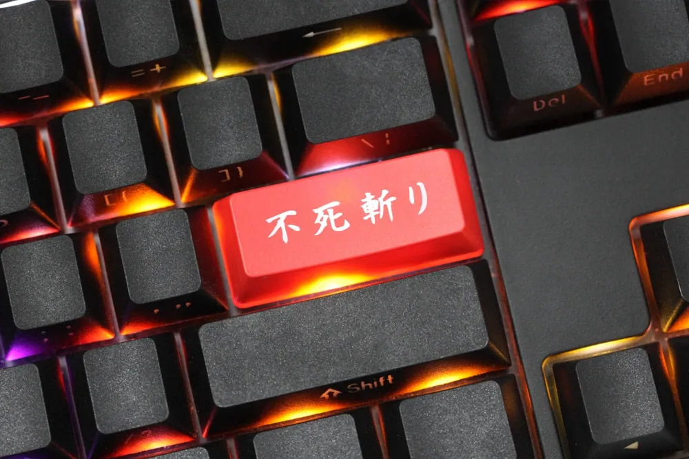 Novelty Shine Through Keycaps ABS SEKIRO Shadows Die Twice black red backspace Enter Immortality Severed Shinobi Execution