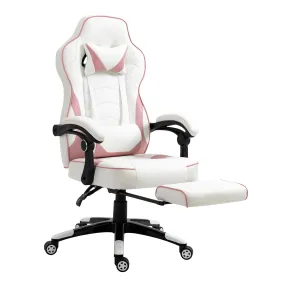 Oikiture Gaming Chair Office Chairs Executive Computer Seat Footrest PU Leather