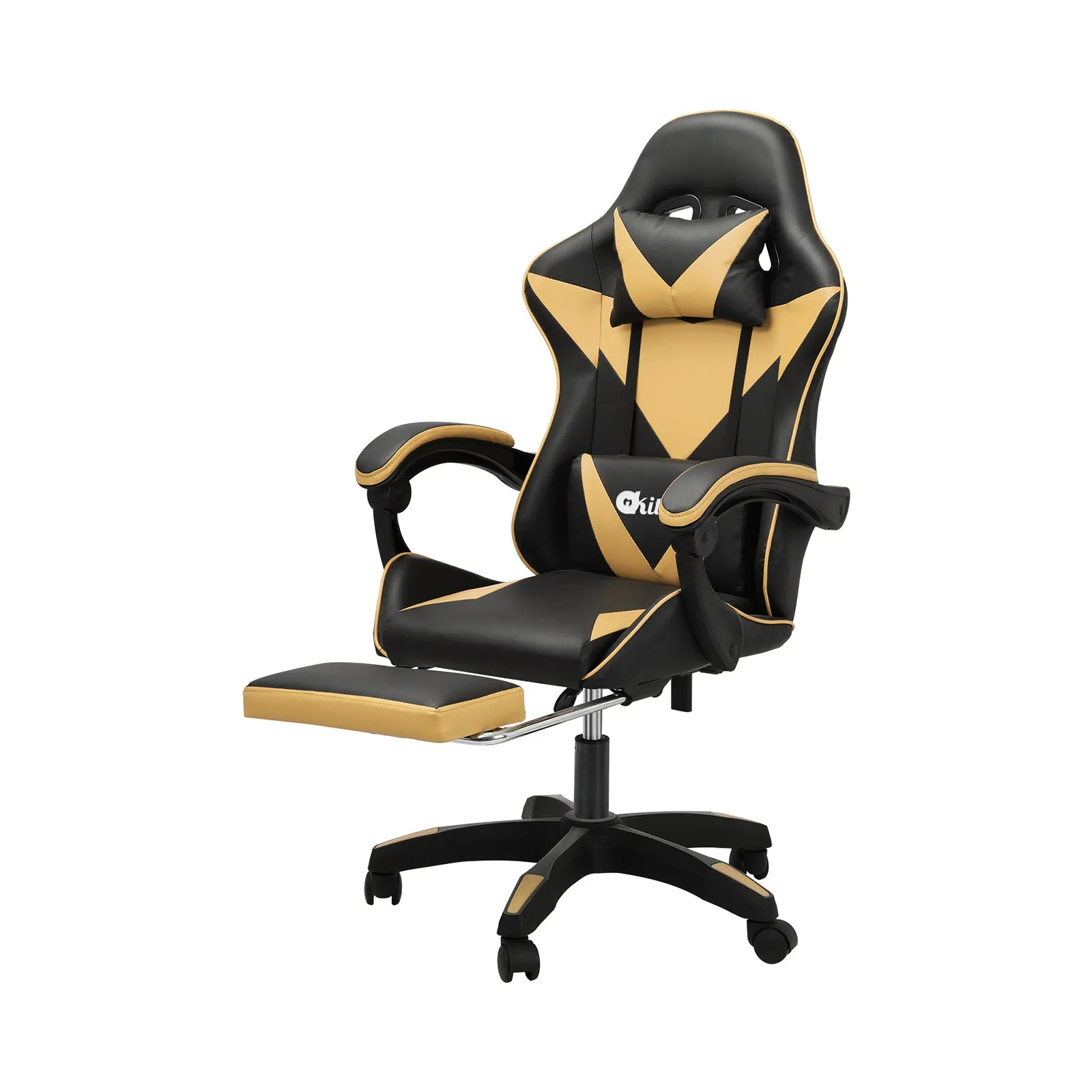 Oikiture Gaming Office Chair Massage Racing Recliner Computer Work Armrest Seat