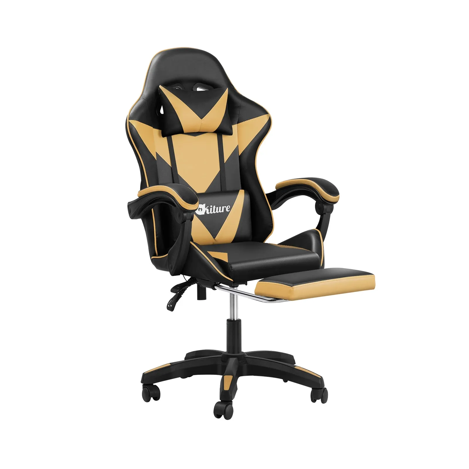 Oikiture Gaming Office Chair Massage Racing Recliner Computer Work Armrest Seat